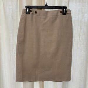 J.CREW ADJUSTABLE ALMOND LINEN PENCIL SKIRT